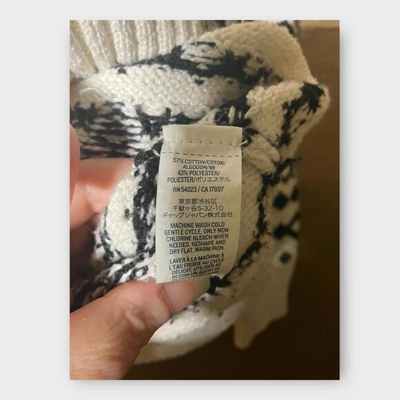 Old Navy Knit Sweater Long Sleeve Pullover Black White Women’s Size Small - Picture 4 of 7